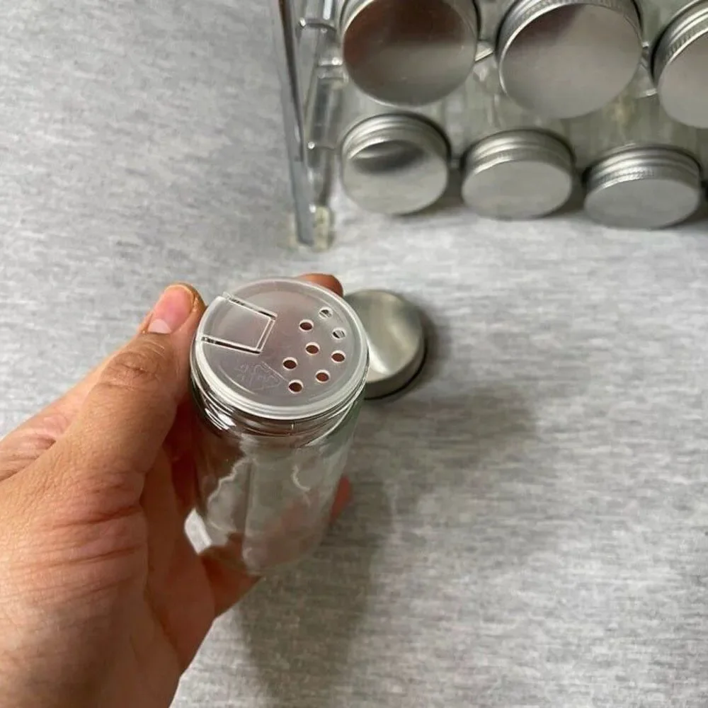 DecoBros Chrome 18 Bottle Spice Rack Stand Holder
